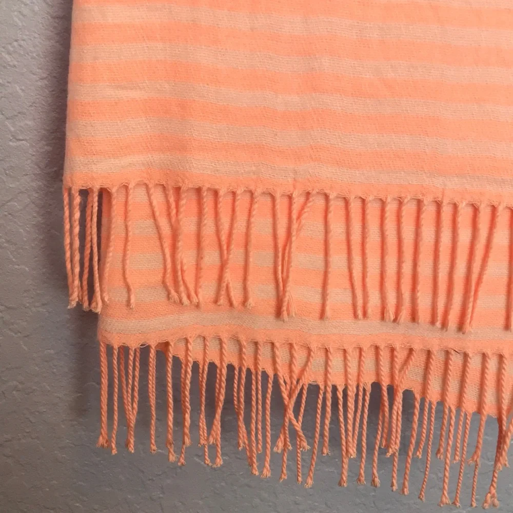 Nordstrom Scarf or Wrap Warm Peach Stripe